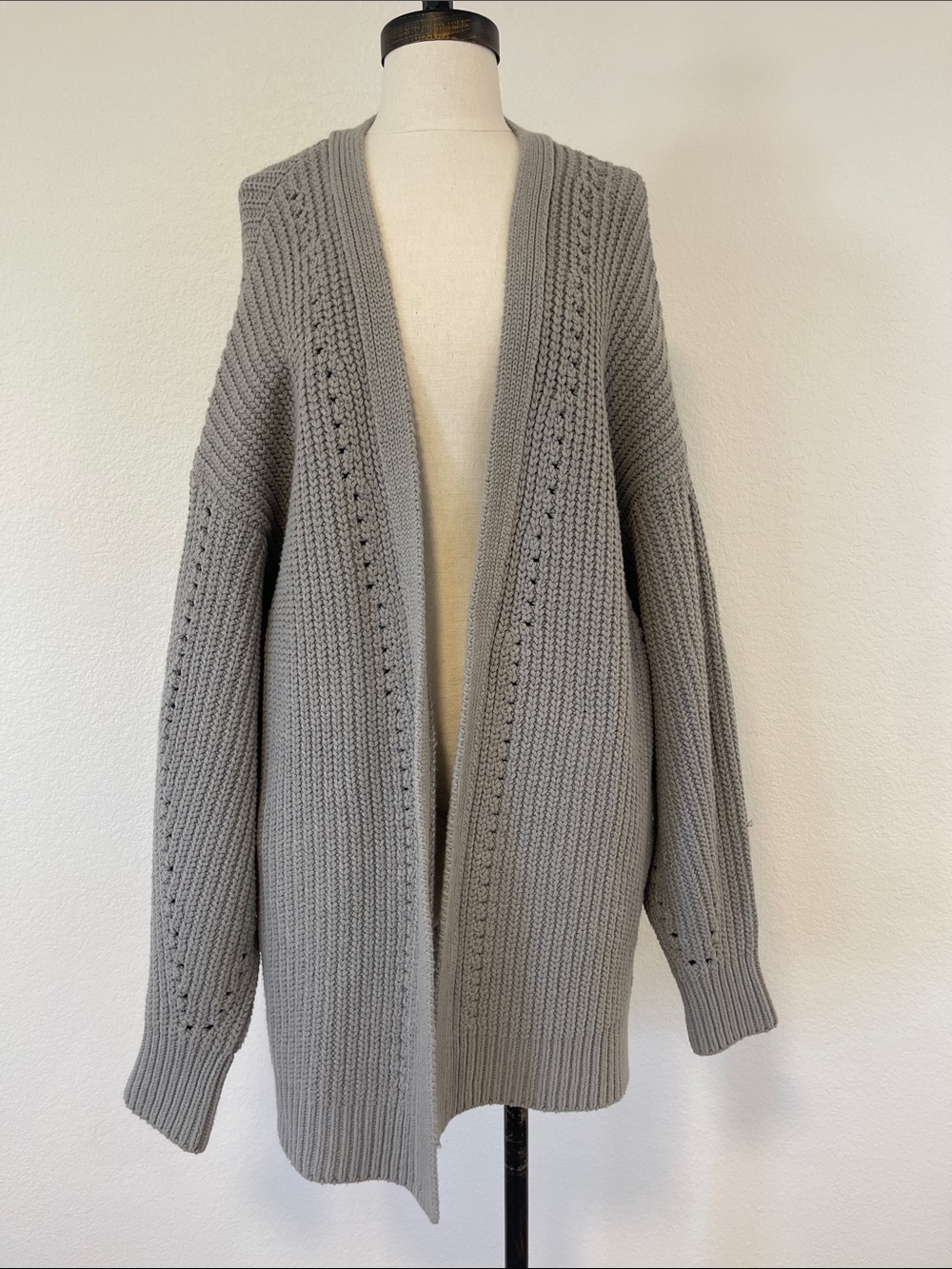 Free People Nightengale Chunky Long Cardigan Gray Size Medium M